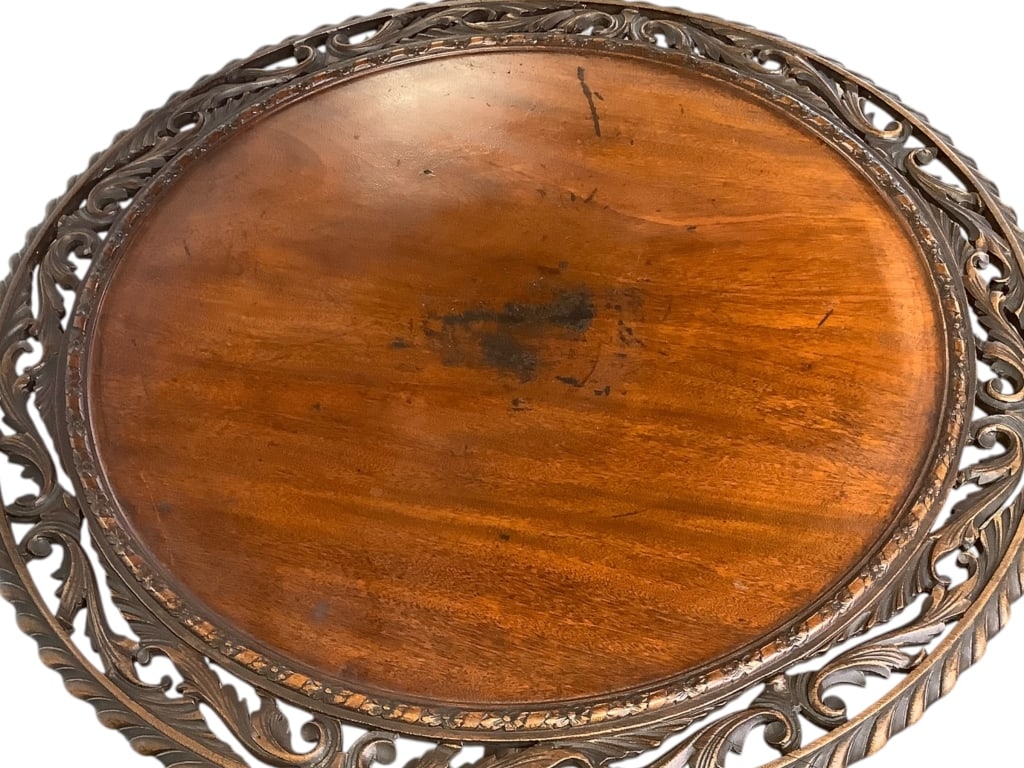 Antique Piecrust Tilt Top Table - 2