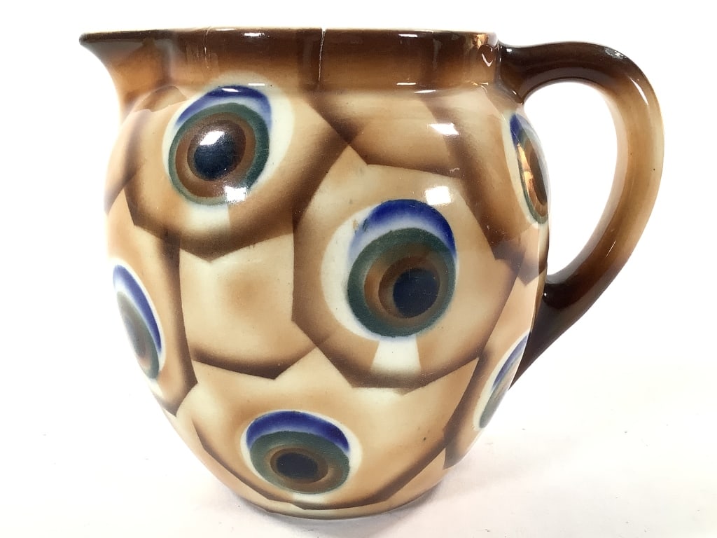 3 Pcs Cubist Pattern Czech Pottery - 11