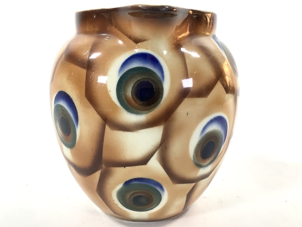 3 Pcs Cubist Pattern Czech Pottery - 12