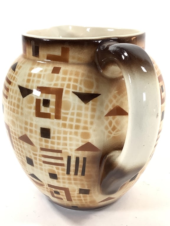 3 Pcs Cubist Pattern Czech Pottery - 7