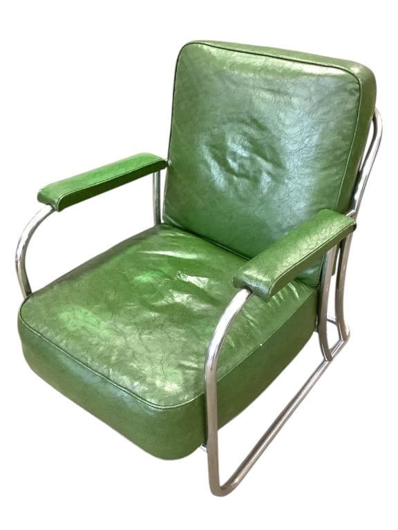 Mid Century Chrome Armchair w Cushions (1 of 7)