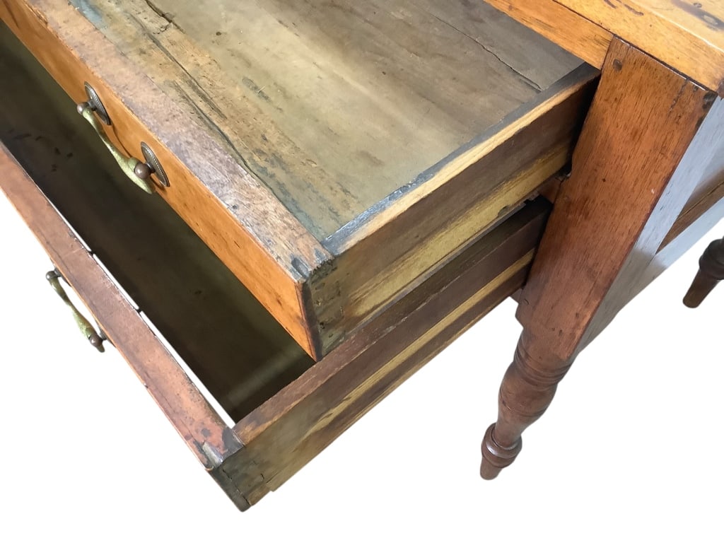 Antique 2 Drawer Work Table - 2