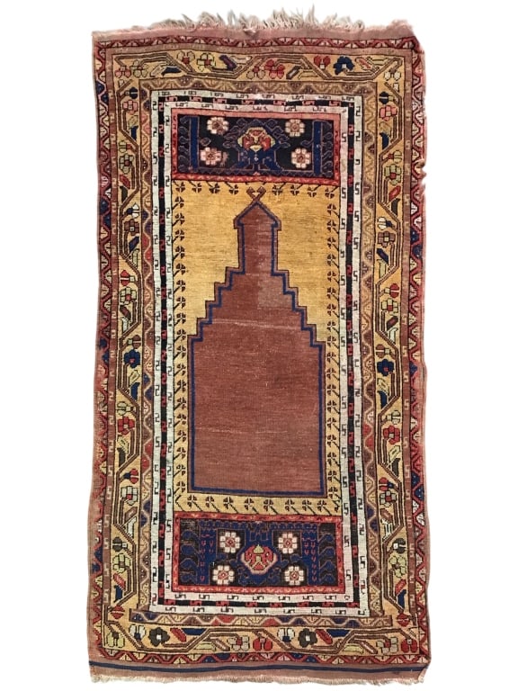 Early Islamic Prayer Rug 71" x 38" (1 of 8)