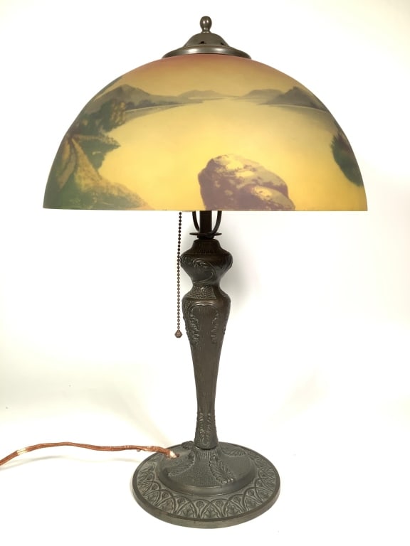 Bryant Table Lamp Back Painted Glass Shade (1 of 8)