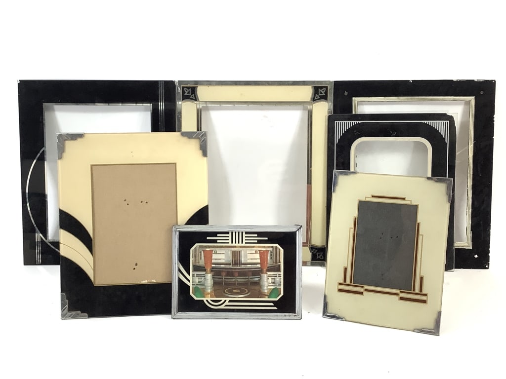 7 Art Deco Picture Frames & Glass Mats (1 of 10)