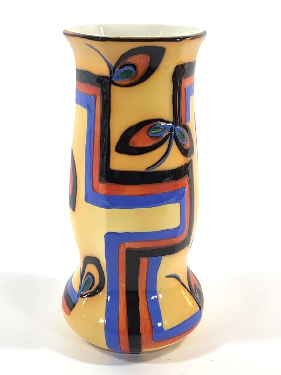 Czech Art Deco Slip Decorated Vase (1 of 6)