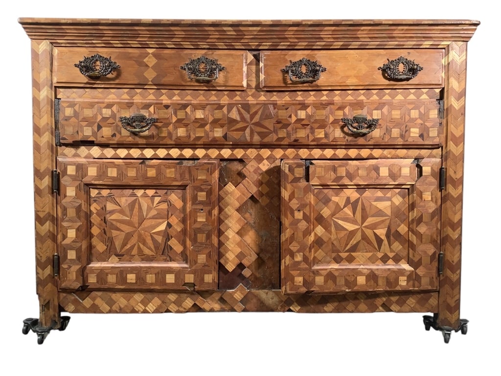 Antique Mosaic Applied Parquet Sideboard (1 of 19)