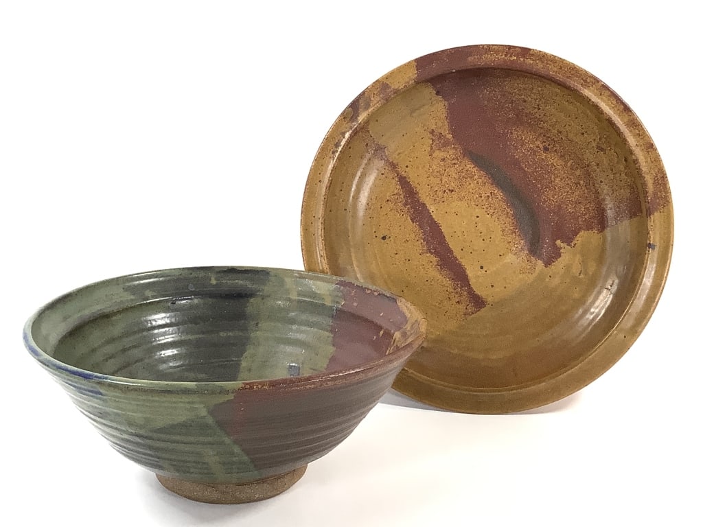 Signed Studio Pottery Large Bowl & Platter (1 of 10)