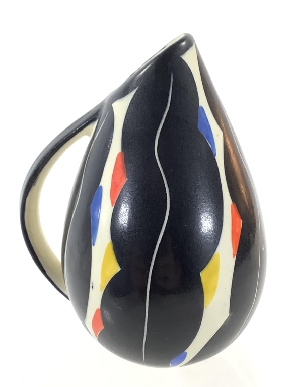 1950s Formenton Treviso Italy Ceramic Pitcher: 5 1/4"H. Impressed pattern mark 421 on bottom. Provenance: Collection of William and Diane Itter.