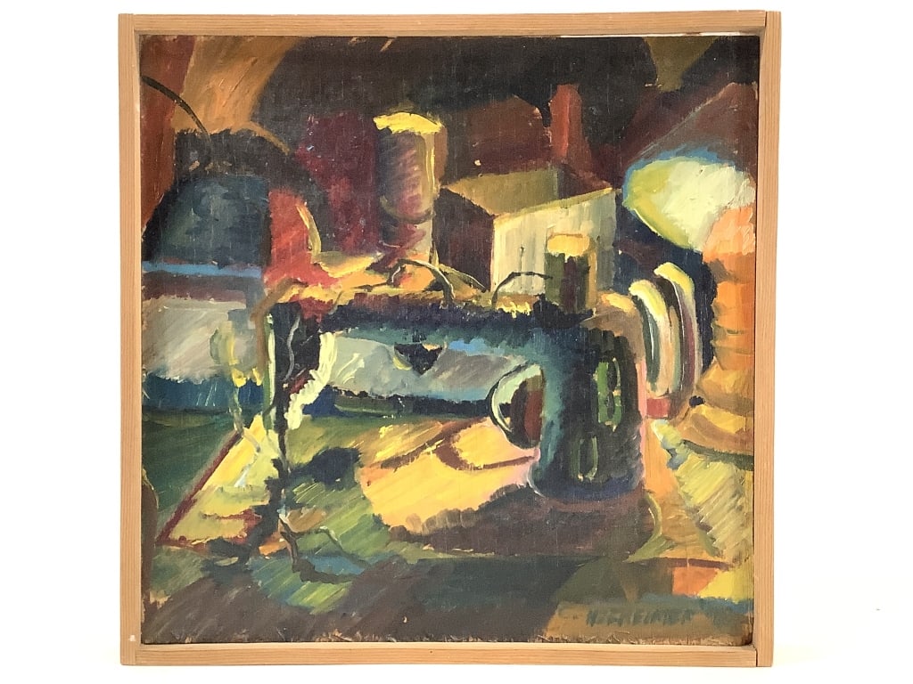 Craig Hofheimer 1972 Painting on Panel: Hofheimer, Craig (American, 20th century). Untitled painting on panel. Signed and dated lower right. 11 1/2" x 11 3/4" (Frame). Wood slat frame. Provenance: Collection of William and Diane Itter.