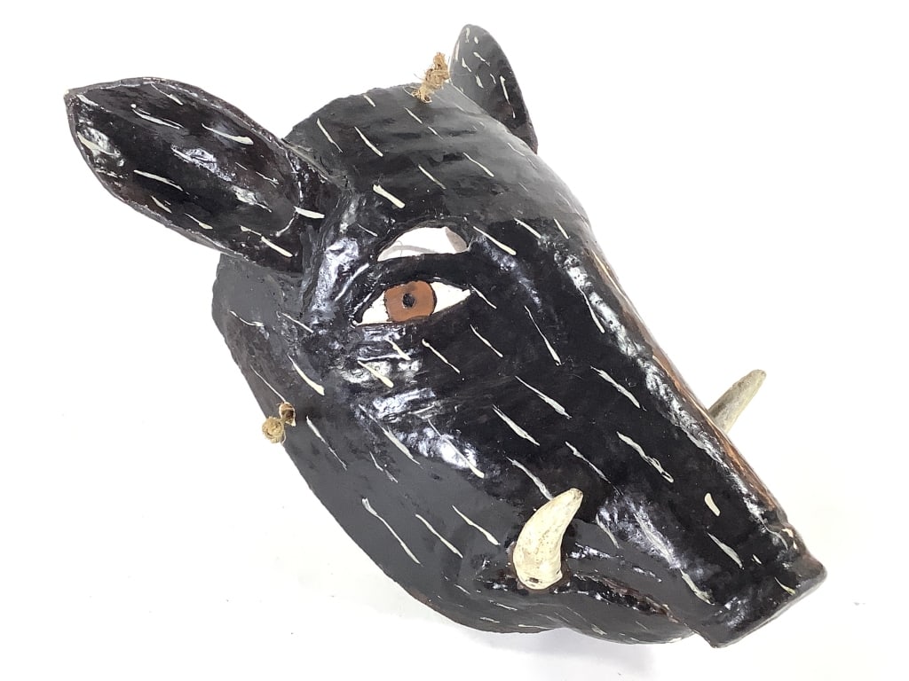 Hand Carved Wild Boar Dance Mask (1 of 6)
