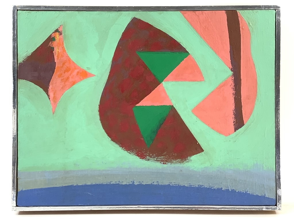 Wm Itter Unsigned Abstract Forms Painting (1 of 3)