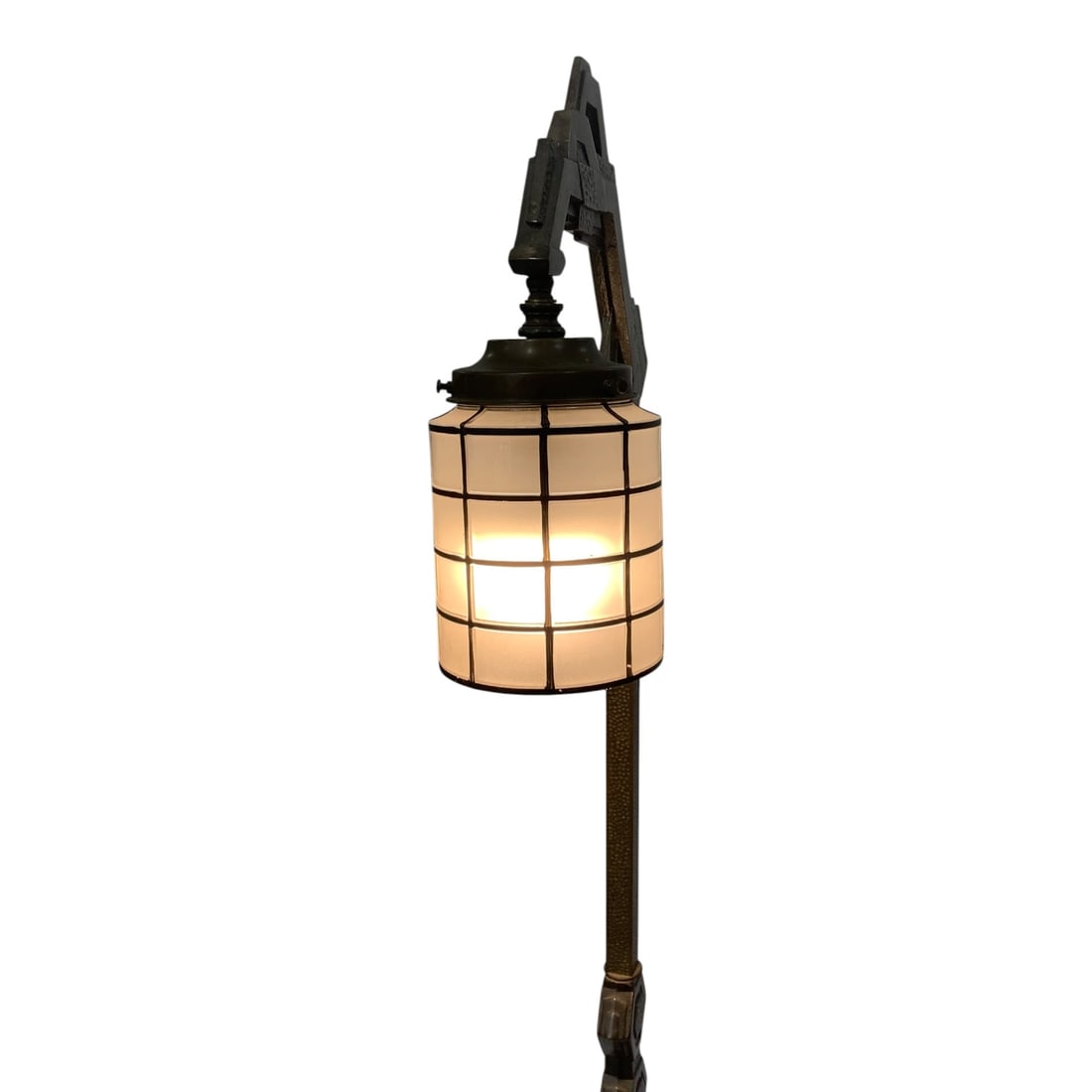 Art Deco Standing Lamp w Glass Shade (1 of 7)