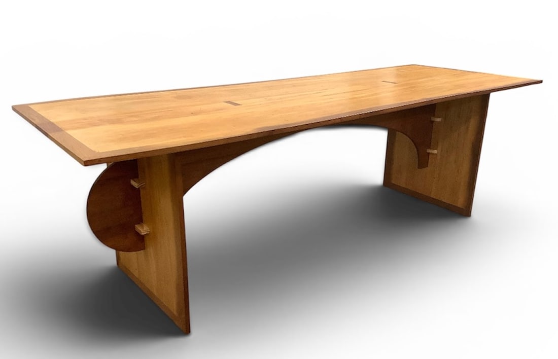 Walnut & Spalted Poplar Trestle Dining Table (1 of 11)