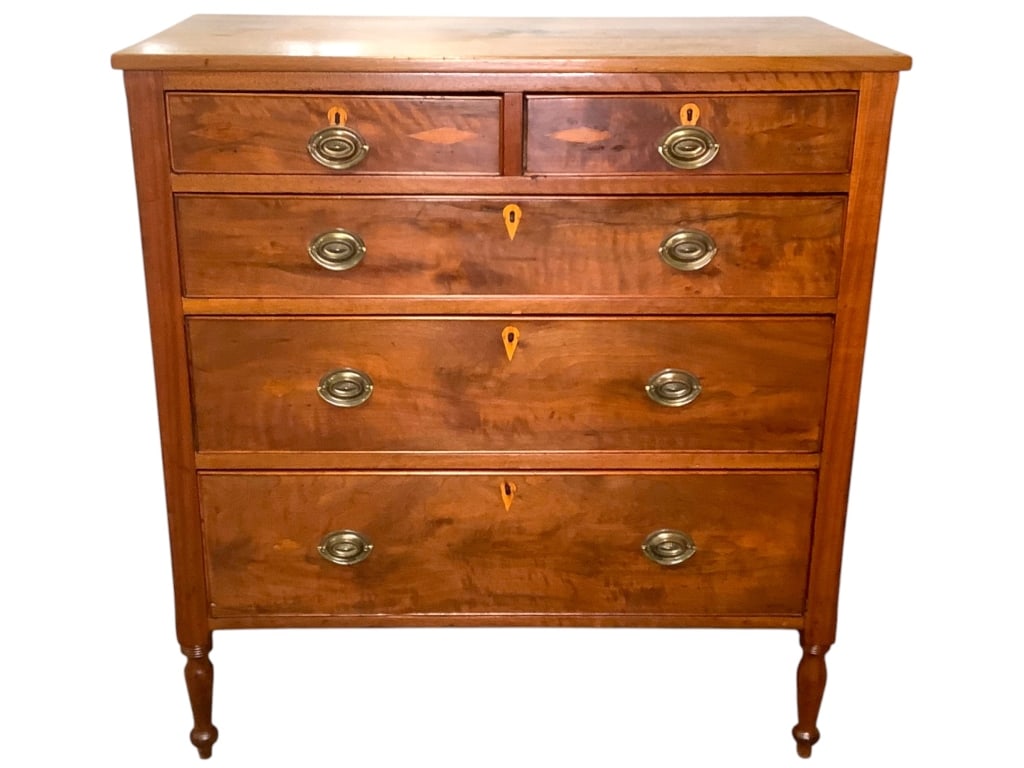 Early 19th C Federal 2 Over 3 Chest of Drawers (1 of 10)
