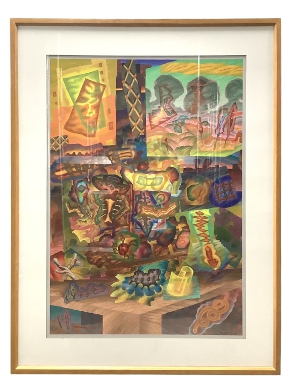 Wm Itter, Plateau Lattice Casein Painting 1987 (1 of 5)