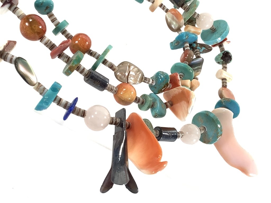 NA Fetish-Style Heishi & Stone Necklace (1 of 7)