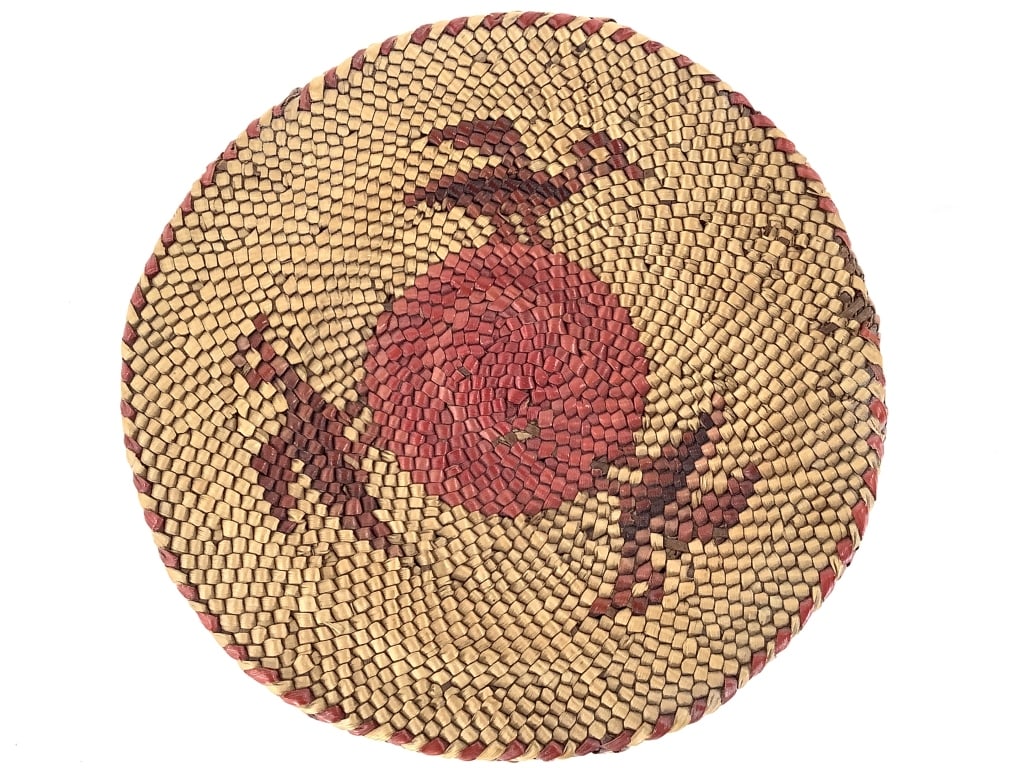Polychrome Coiled & Plaited Lidded Basket - 3