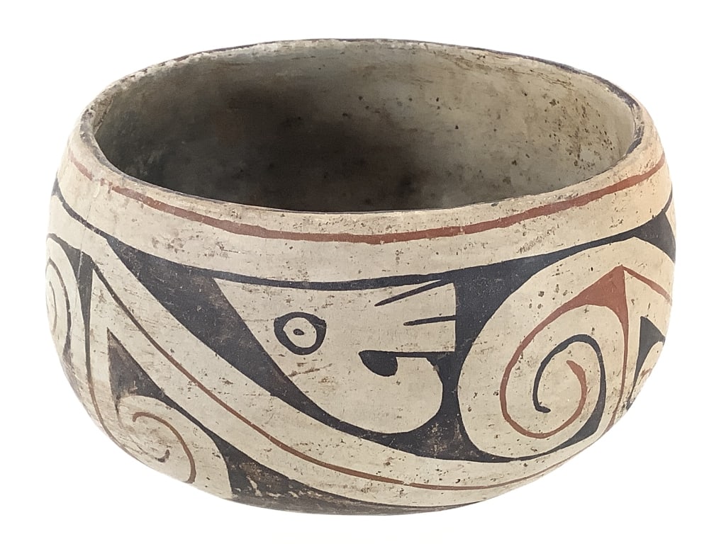 Pueblo Spiral Polychrome Pottery Bowl (1 of 6)