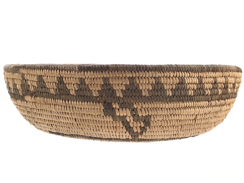 Apache Geometrical Coiled Shallow Basket - 2