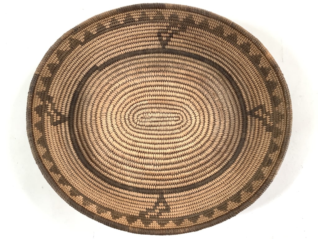 Apache Geometrical Coiled Shallow Basket - 3