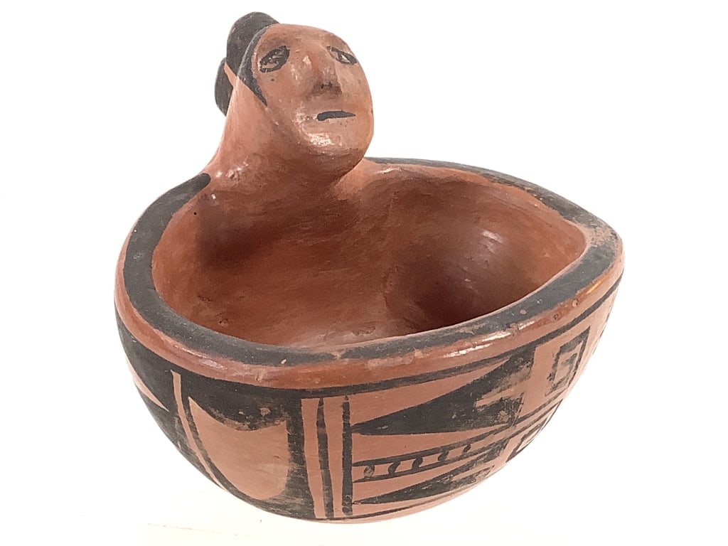 Sm. Polychrome Human Effigy Bowl (1 of 6)