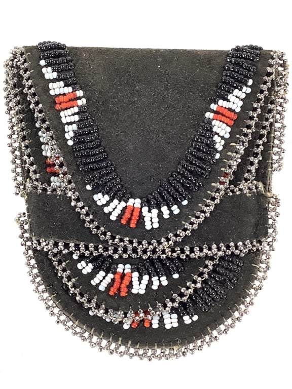 Native American Beaded Double-Flap Pouch - 2