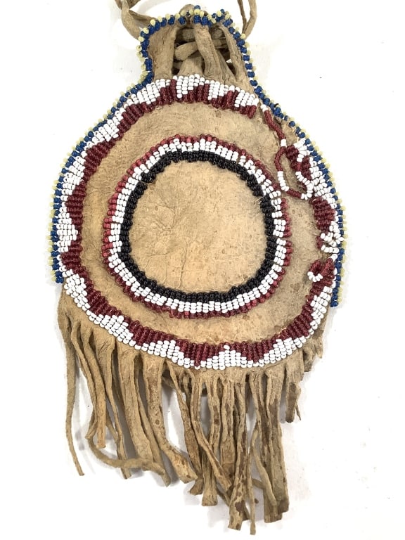 Beaded Hide Medicine Bag - 7