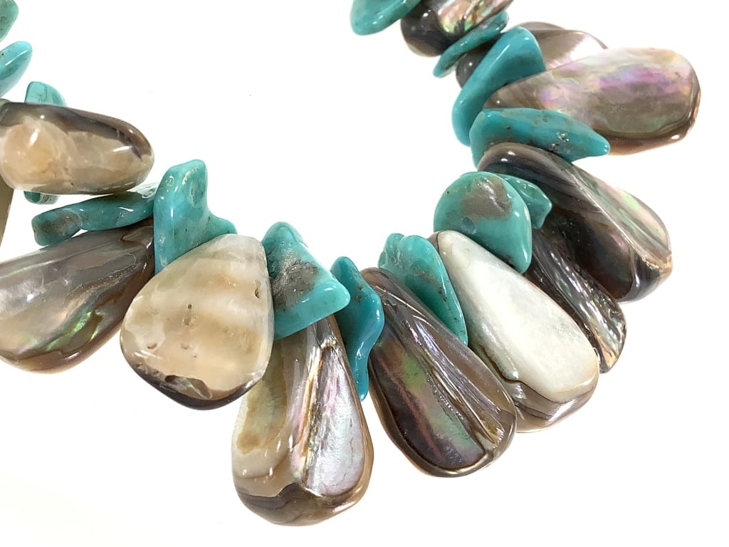 Abalone & Turquoise Bead Necklace (1 of 6)