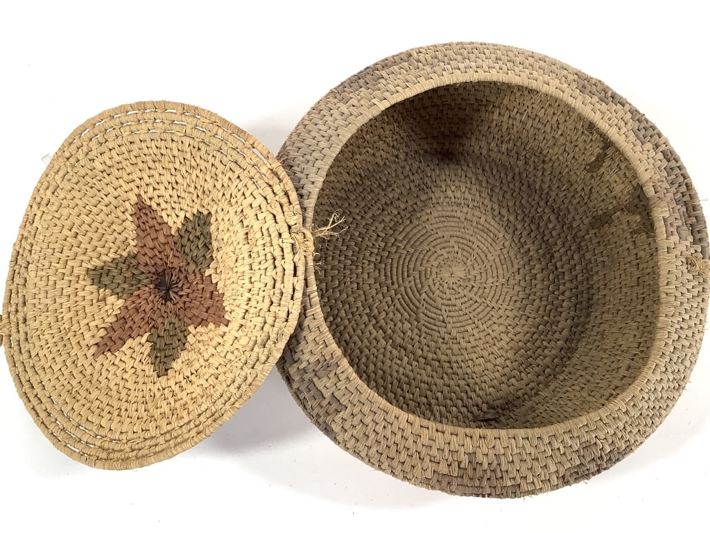 Coiled Storage Basket w/ Attached Lid - 4