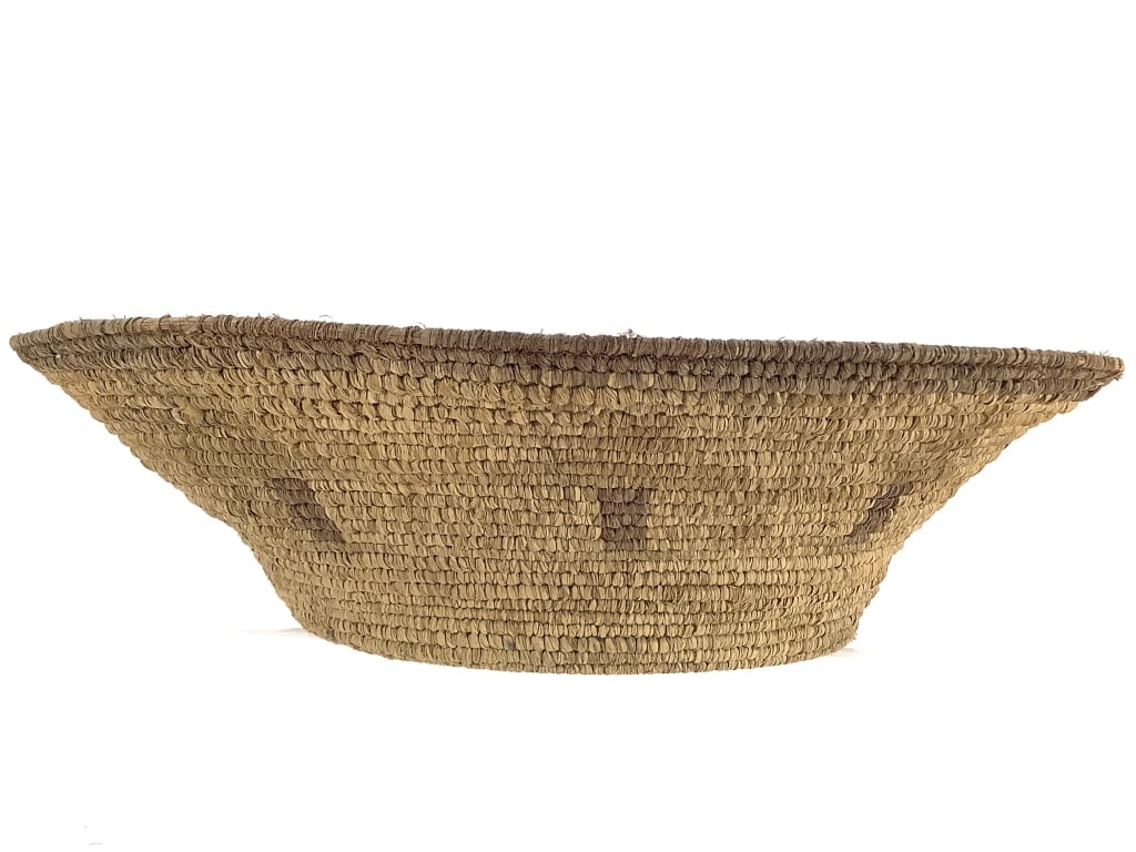 Coiled Basket Bowl w/ Rectangle Pattern - 2