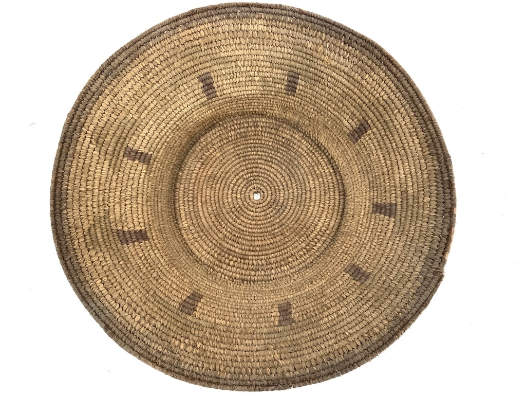 Coiled Basket Bowl w/ Rectangle Pattern - 3