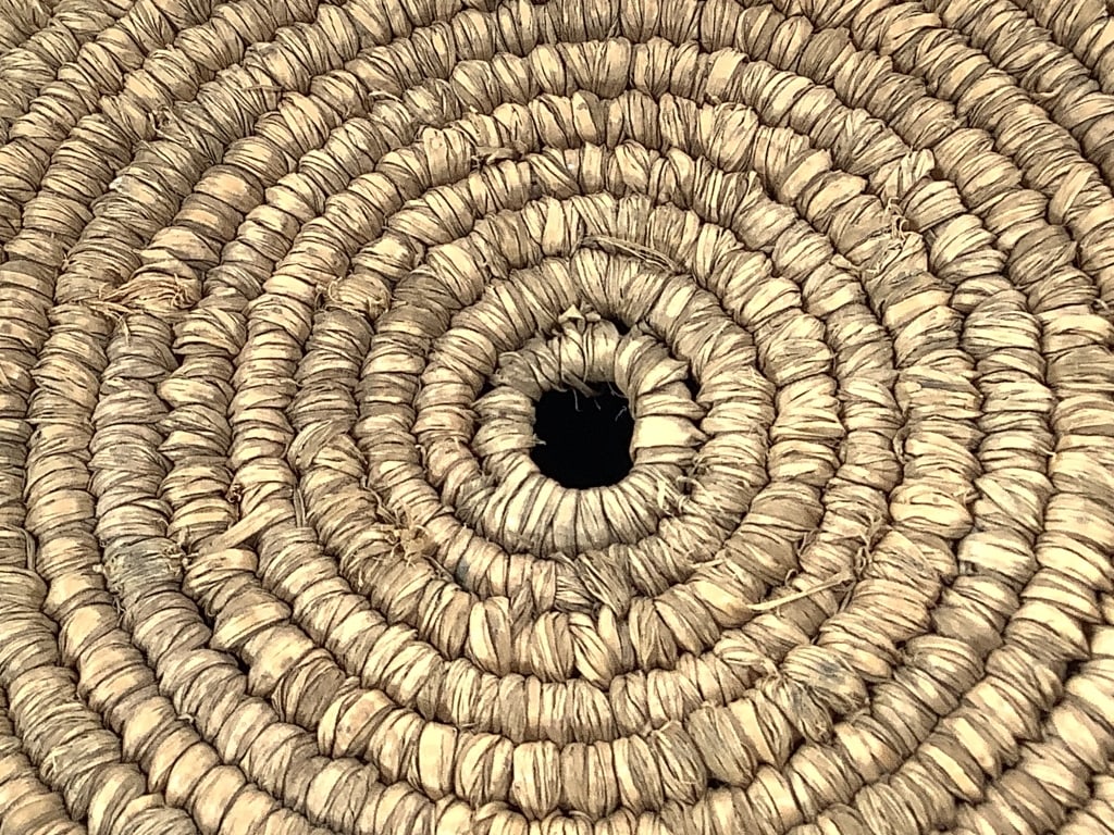 Coiled Basket Bowl w/ Rectangle Pattern - 5
