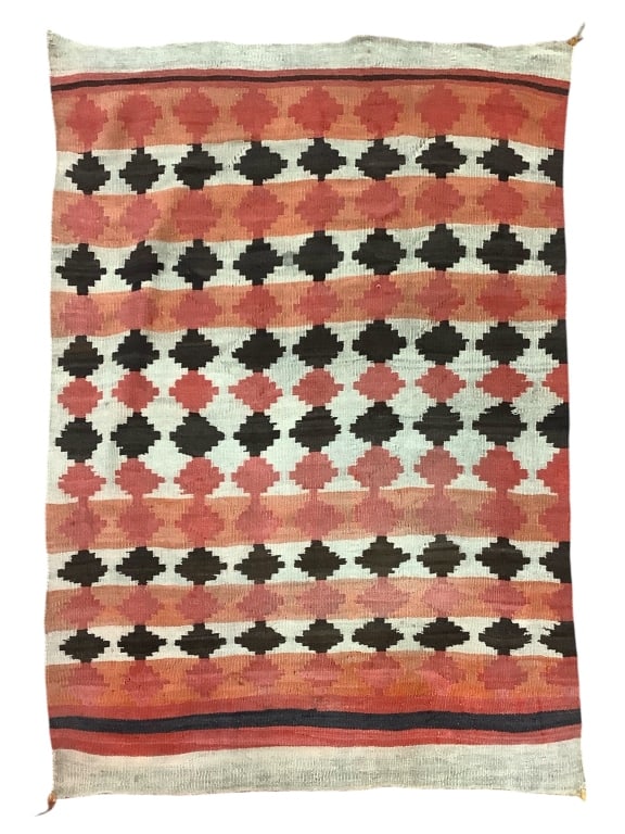 Early Native American Rug: 76" x 57". Provenance: William and Diane Itter collection.