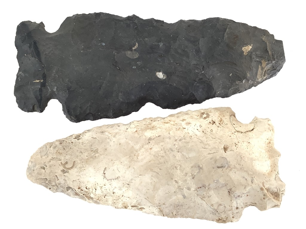 3 Flint Knapped Stone Arrowheads - 2