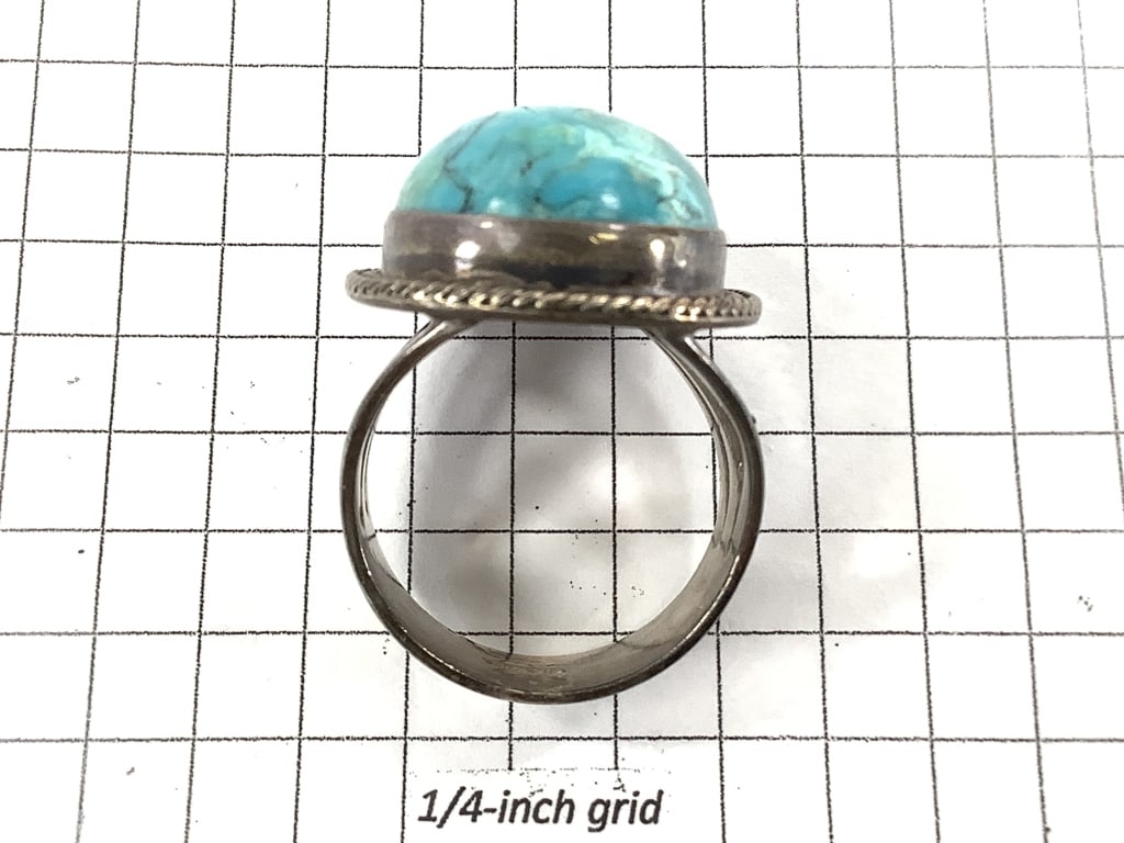 Sterling Turquoise Ring 17.7g TW - 6