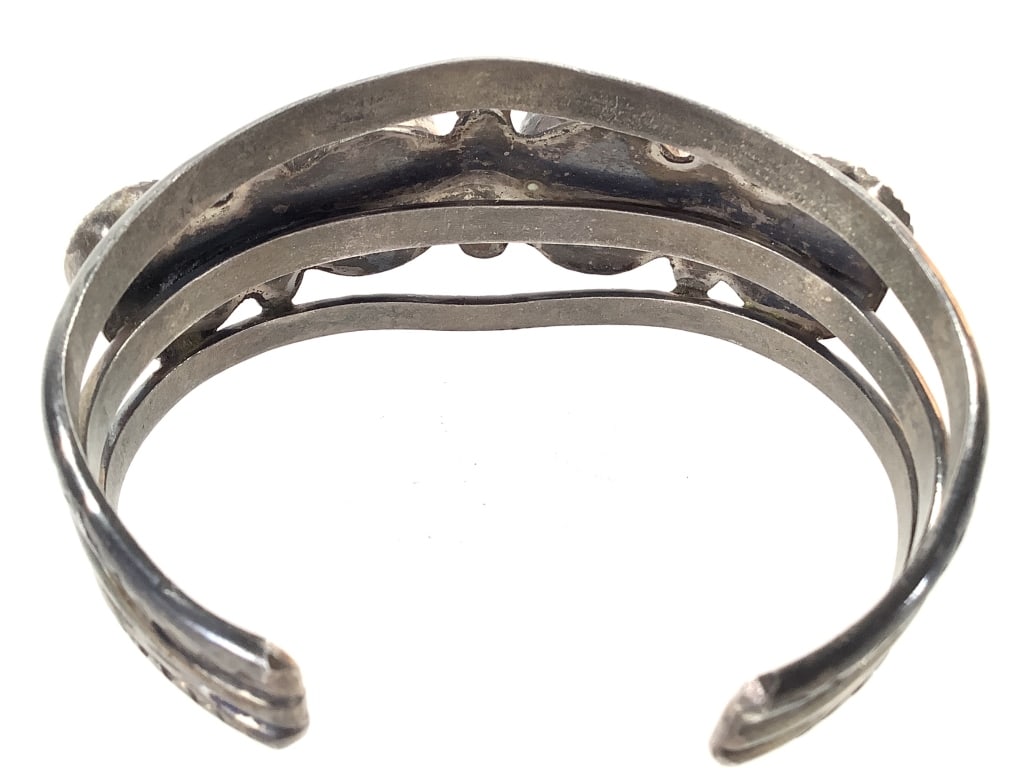 Silver & Turquoise Chunk Cuff 43.9gTW - 4