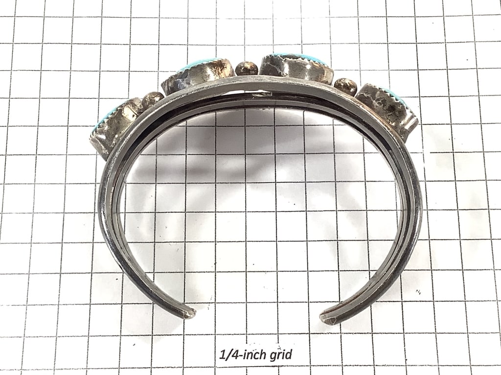 Silver & Turquoise Chunk Cuff 43.9gTW - 5