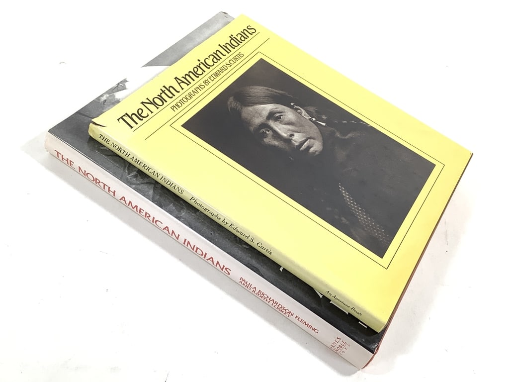 North American Indian Photography HB Books: 2 total. Both hardback, good used condition. Minor tears / scuffing to paper sleeves.