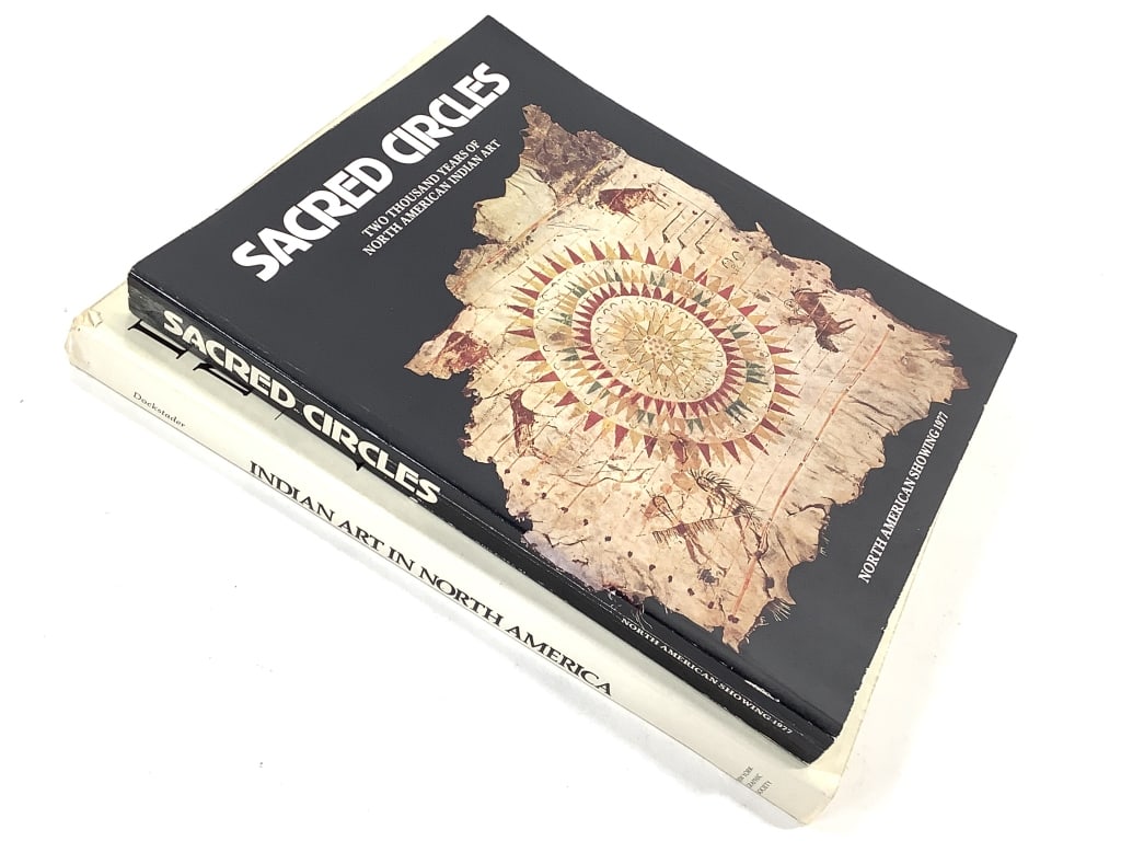 North American Indian Arts & Crafts Books: 2 total. One hardback, one paperback. Both in good used condition, minor tears to paper sleeve on hardback.