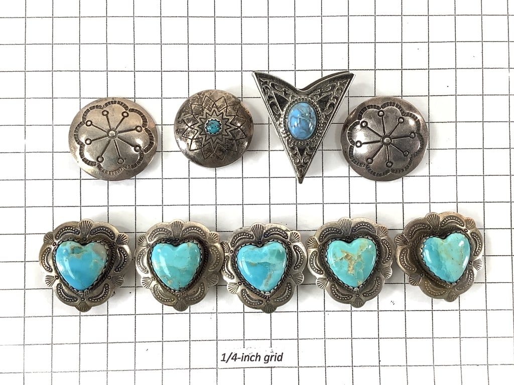 Buttons & Button Covers Turquoise Sterling - 10
