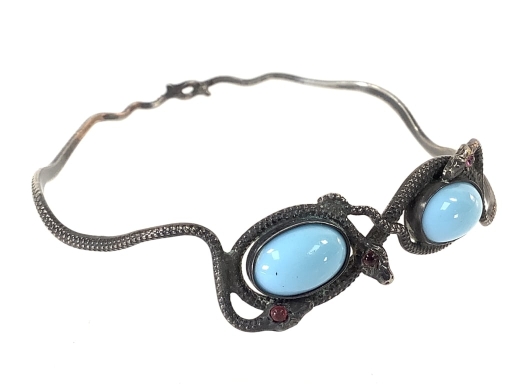Sterling Larimar Serpent Bracelet 8.8g TW (1 of 7)