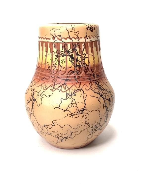 Painted Ceramic Navajo Pot: 6" tall.
