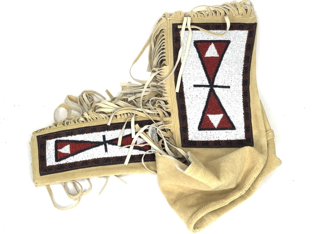 Beaded Rifle Scabbard Sioux Style Gun Cover: 47" long.