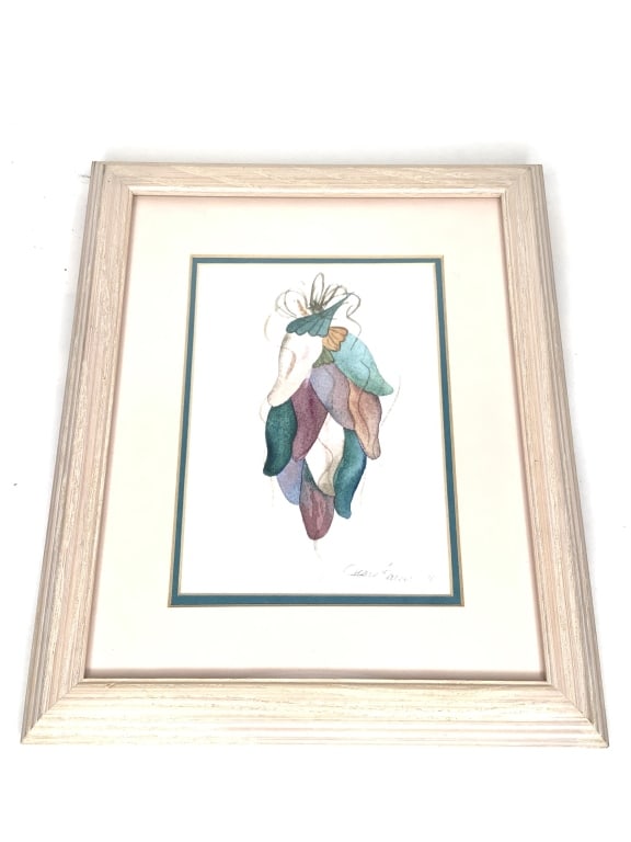 Framed 1995 Joan Kaiser Watercolor Peppers (1 of 4)