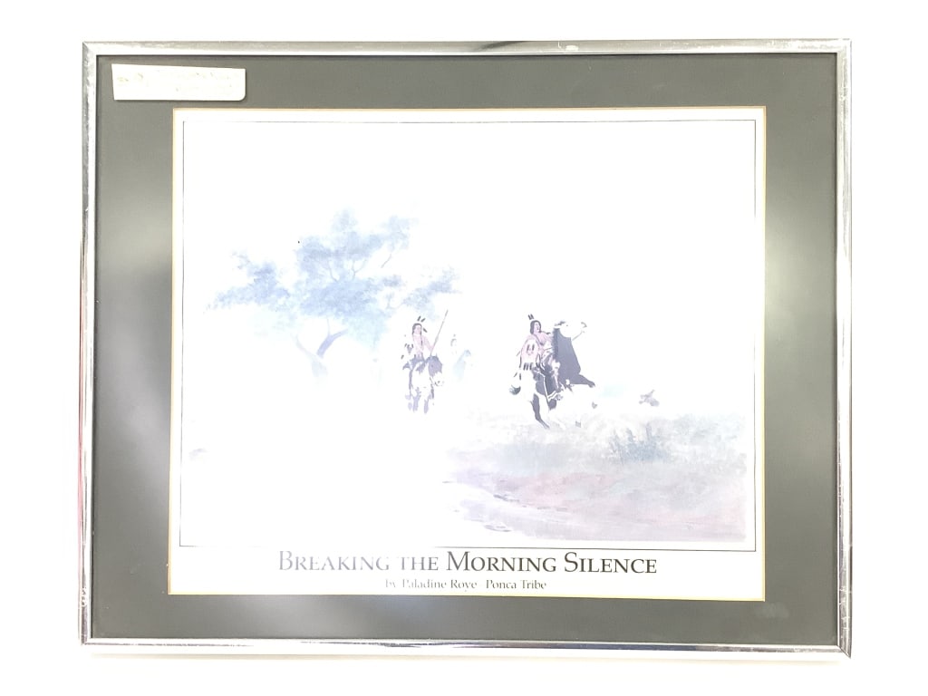 Framed Native American Print: 14" x 11 1/4".