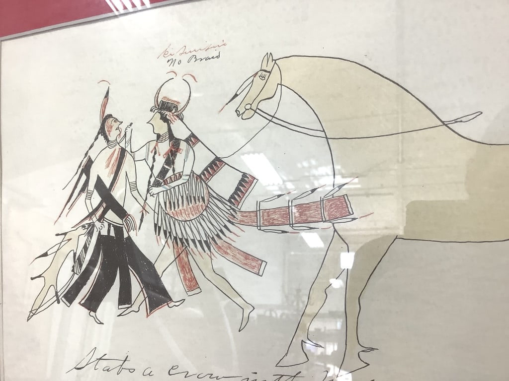 Contemporary Native American Drawing Framed - 3