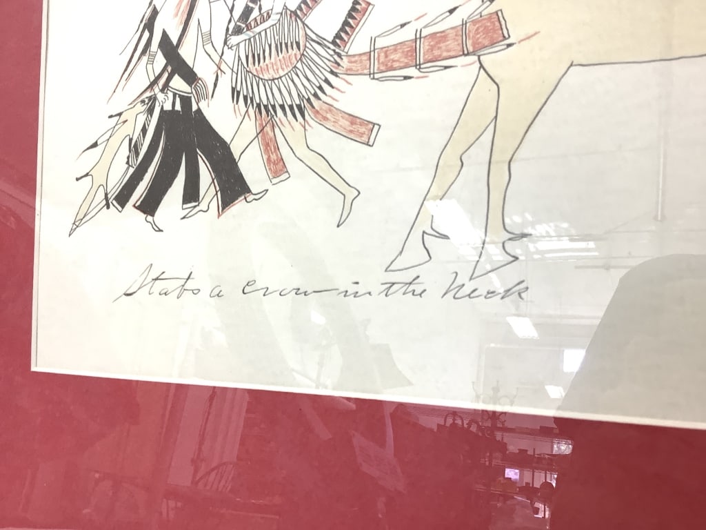 Contemporary Native American Drawing Framed - 4