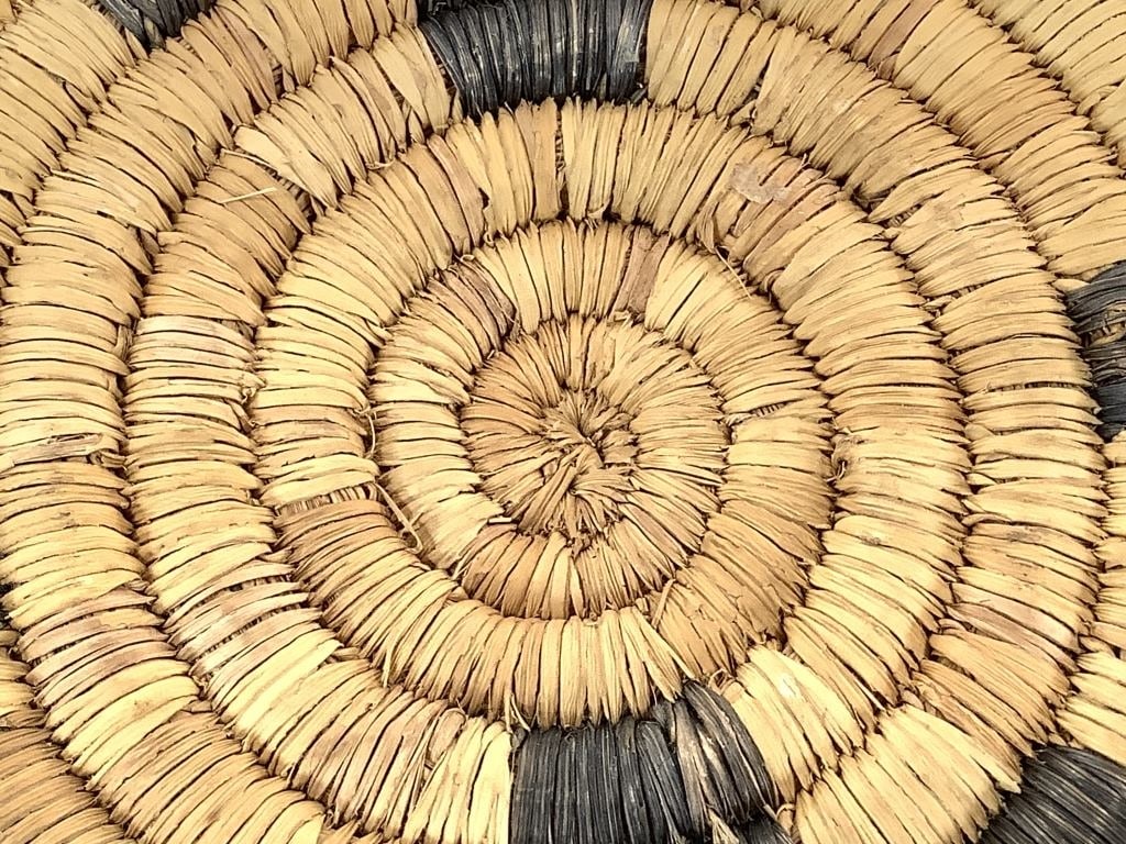Wall Hanging Polychrome Coiled Basket Tray - 2