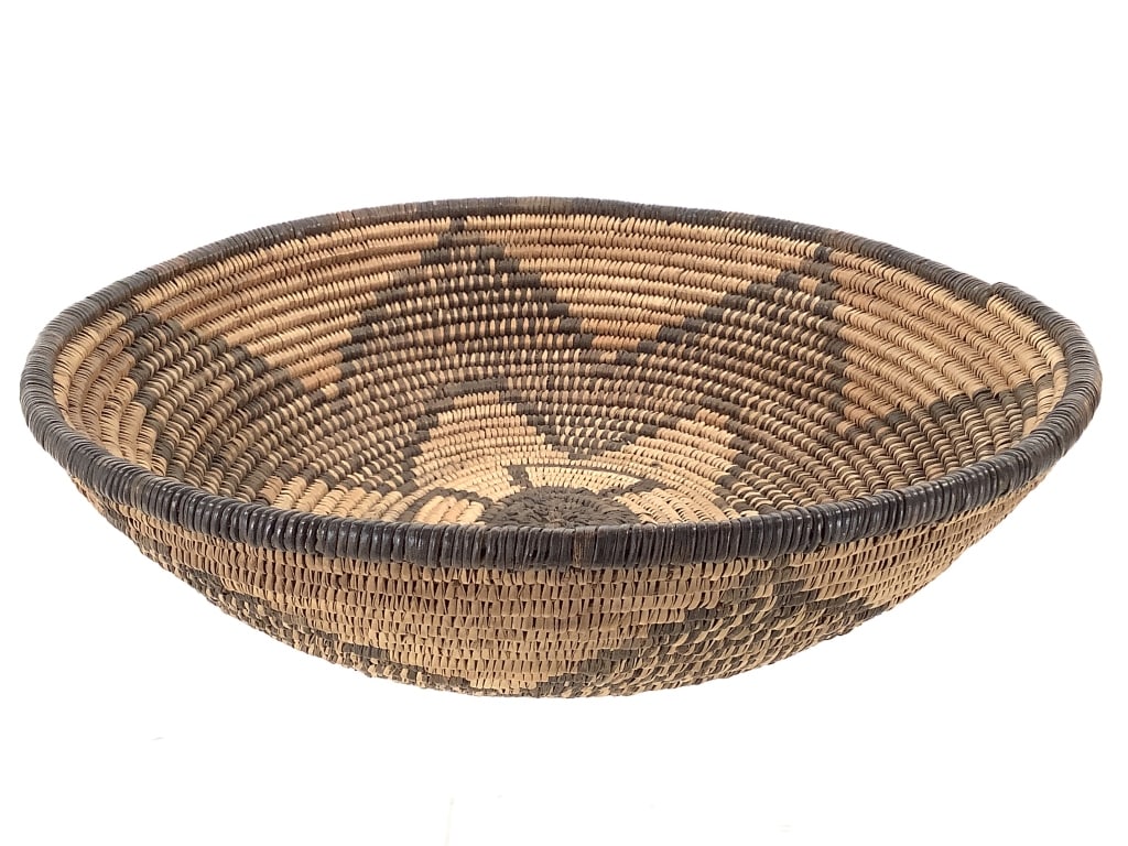 Coiled Polychrome Star Motif Basket Bowl (1 of 5)